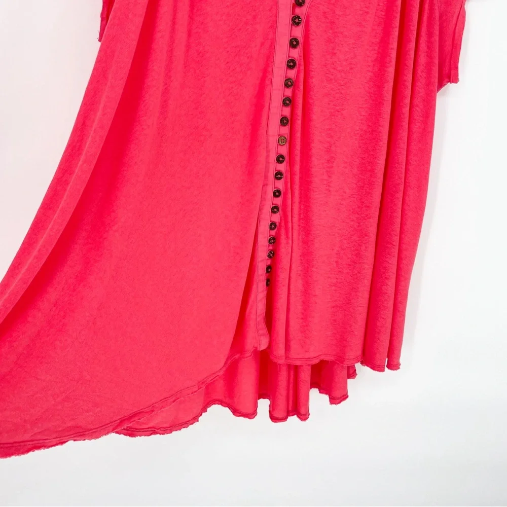 Free People Highland Blouse in Azalea Pink Small - Picture 4 of 8